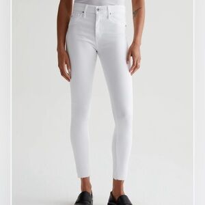 AG the Farrah skinny ankle white jean